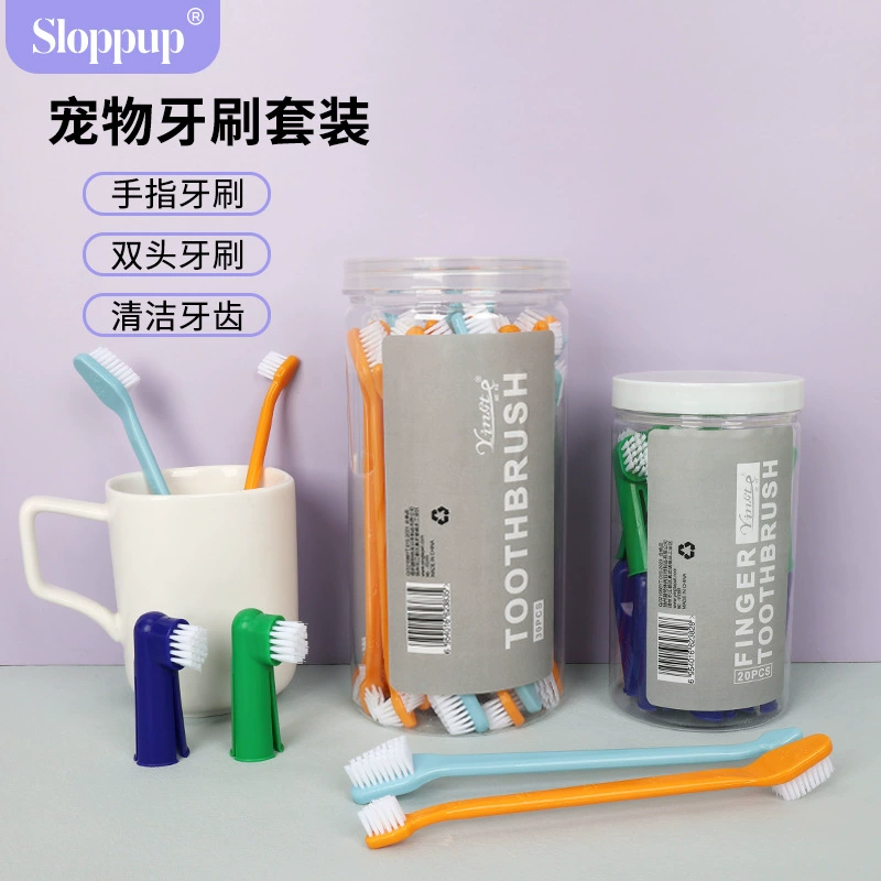 Домашние животные Зубная щетка Собака Зубная щетка бочка пальцем