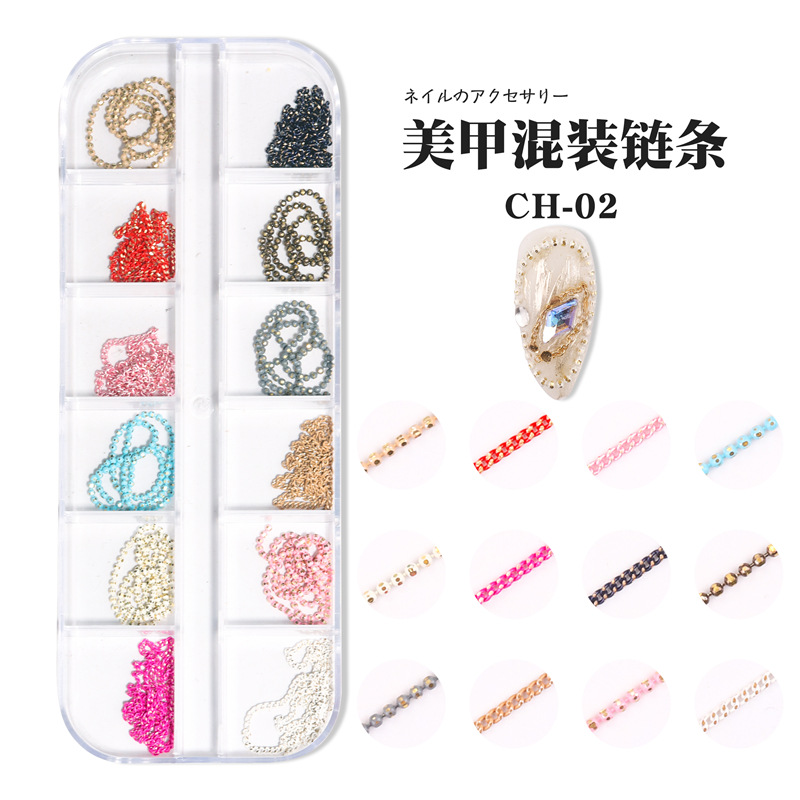 Joyería de cadena de clavos transfronteriza punk japonés cadena de metal macaron Cadena de cuentas de oro y plata decoración de bricolaje