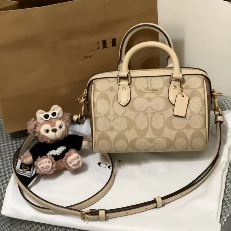 Kou's New Rowan Classic Old Flower Boston Pillow Bag Mini Handbag Classic Old Flower Crossbody Women's Bag