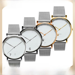 簡約時尚手錶 男女適用中性手錶網帶 12數字學生外貿手錶一件代發