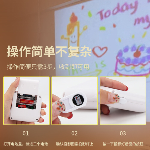 Birthday Projector Projector Lamp Student Creative Gift Toy Party Atmosphere Light Mini Cartoon Photo Props