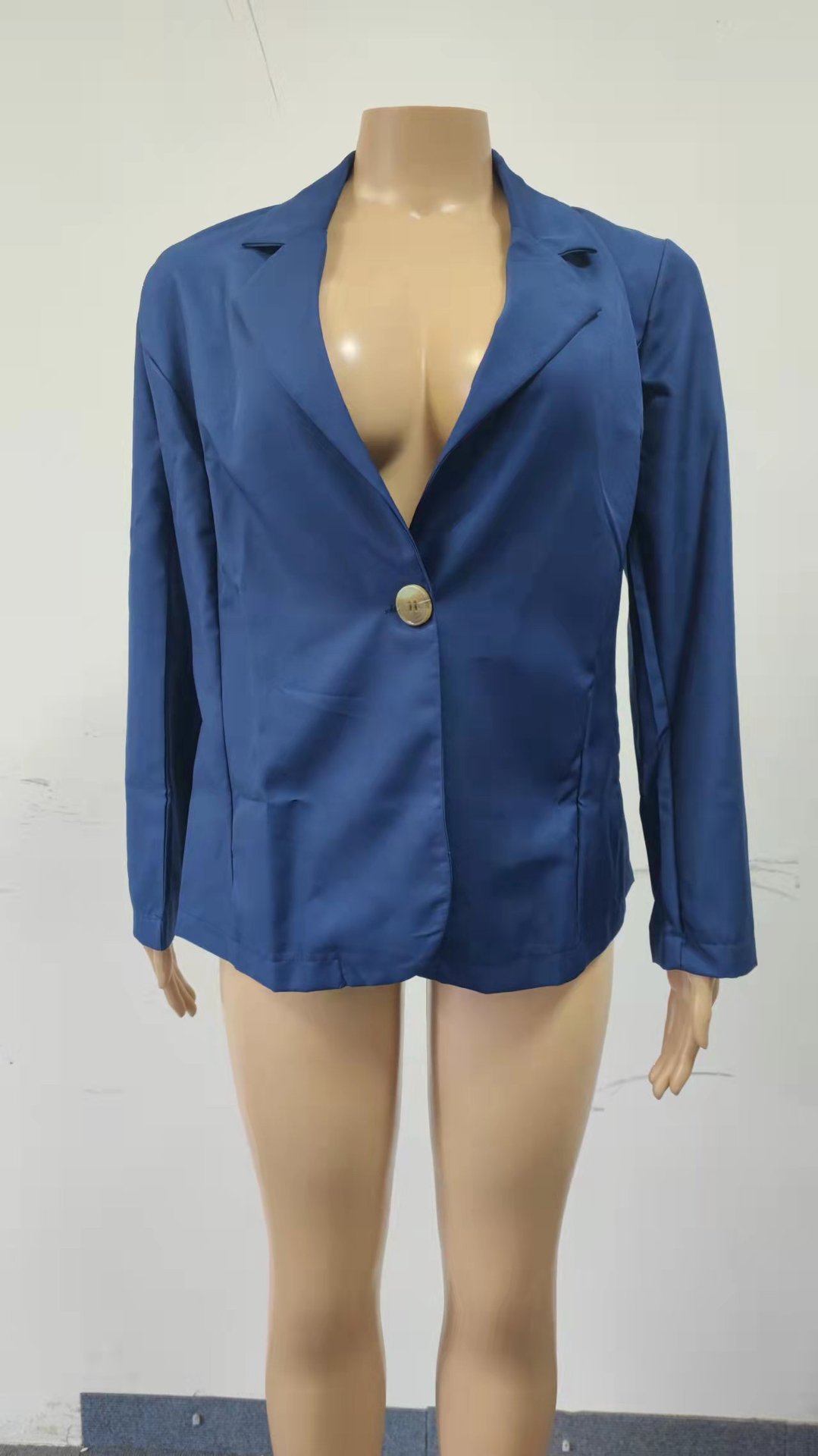 350g Weight Blazer Outerwear Type Long Sleeve Sleeve Length Single Breasted Placket Type Spandex, Polyester Fabric Type Blazer Tops Type Business, Cocktail Party Occasion Turndown Neckline Slim Fit Type Solid Color Pattern Spring, Autumn Season Women's Gender Elegant, Streetwear Style Women's Blazer Long Sleeve Blazers Elegant Streetwear Solid Color 2