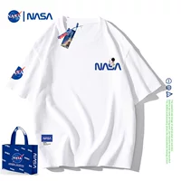 NASA совместное американское лето 2025 белая национальная модная футболка мужская футболка с короткими рукавами футболка с половиной рукава нижняя рубашка ins