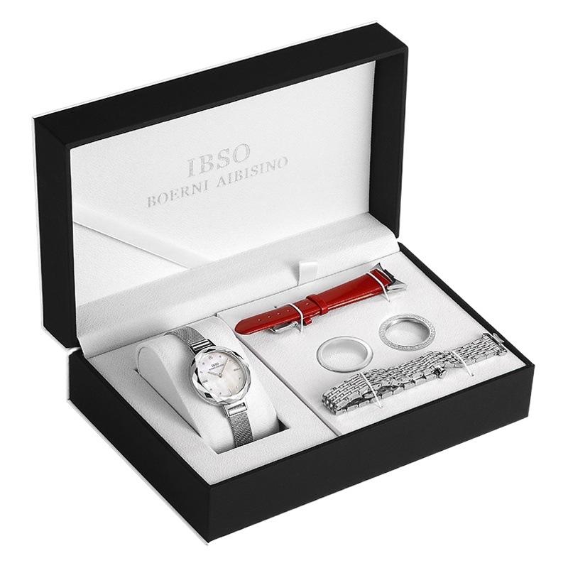 IBSO traje de reloj de acero refinado cinturón de moda simple traje de boutique de moda reloj de regalo impermeable Shell transfronterizo reloj