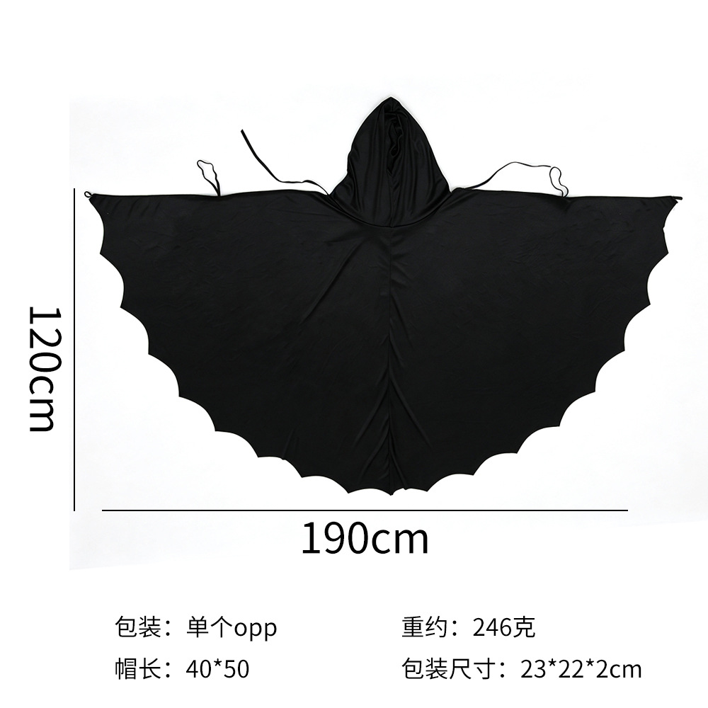 Transfronterizos Halloween Bat Cloak Set Kids Party Show Cosplay Batman Black Cloak Disfraces