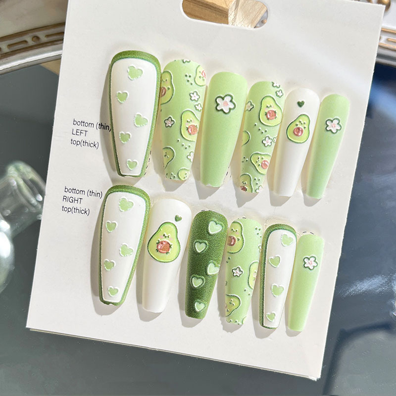 Nuevas uñas portátiles para adultos, uñas en relieve estéreo, parches de manicura, uñas postizas, uñas terminadas, uñas largas de ballet