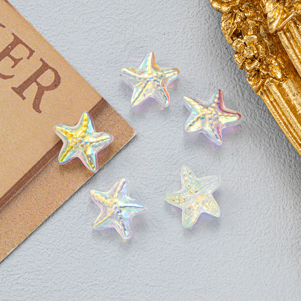 14mm vidrio galvanizado estrella de mar perlas de moda accesorios de joyería