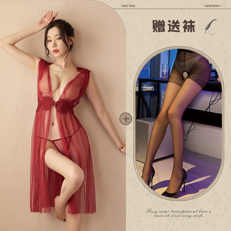 버건디 + 블랙 가랑이 없는 양말