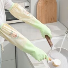 加绒乳胶家务手套家用加厚防滑耐磨束口防水手套厨房清洁洗碗手套