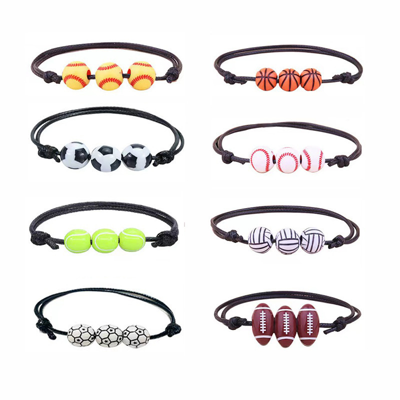 basketball baseball woven softball tennis bracelet