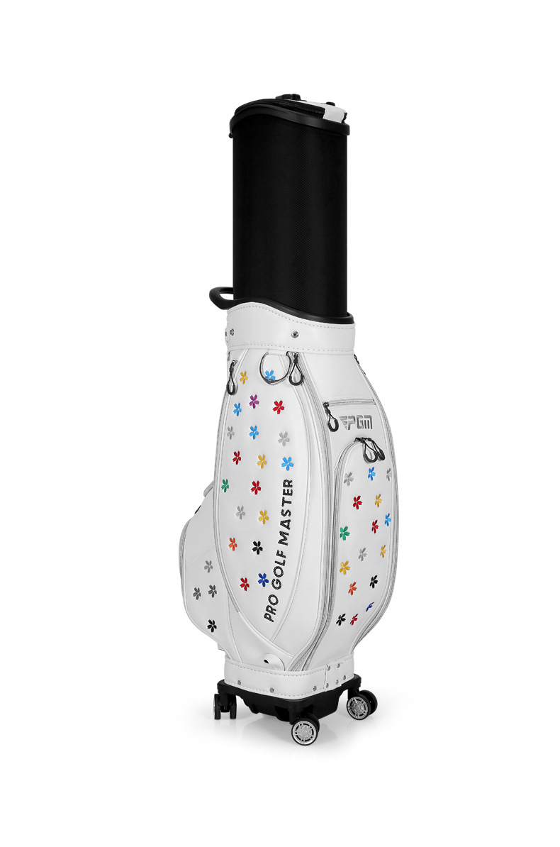 Túi golf PGM bốn bánh đẩy phẳng, thiết kế hoa thêu, kích thước 127×25×29 cm — Qb138-trắng (giao hàng che mưa), QB138-Đen (giao hàng che mưa) chi tiết 15
