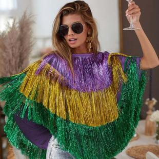European and American Carnival Poncho Party Wire Jacket Stage Performance Costume Cross-border Amazon Independent Station 2025
