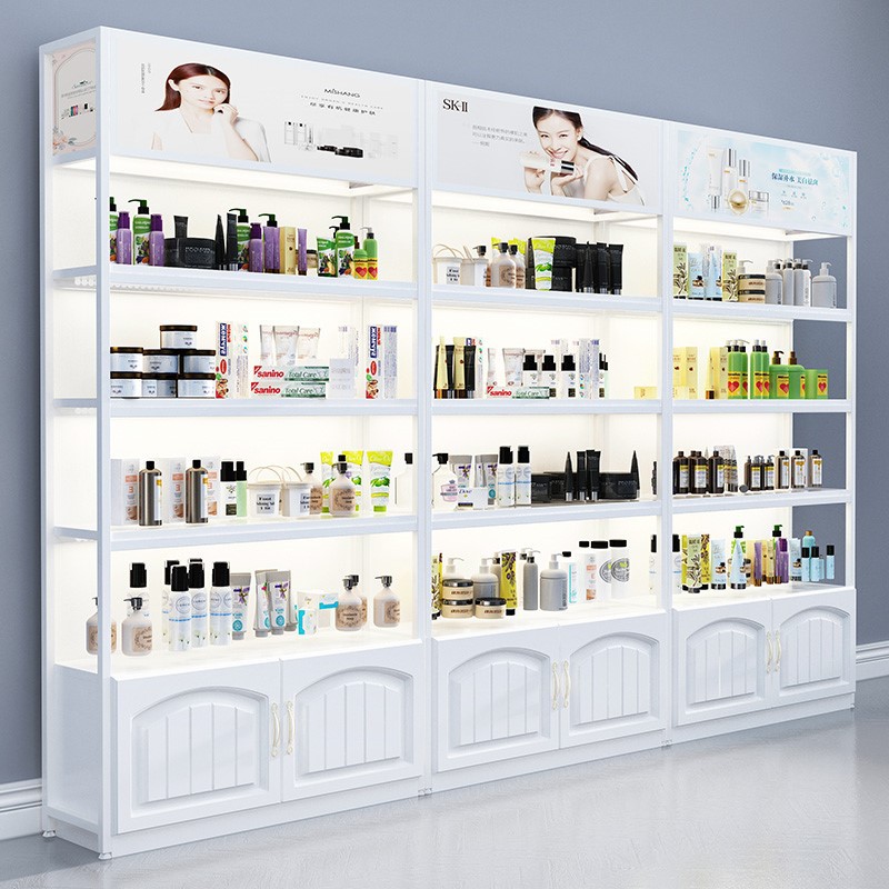 复古展示柜陈列柜商用展架_分隔板储物架精致门厅前面展会物料广