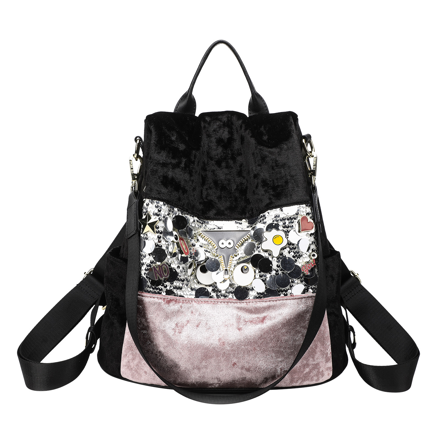 Nueva personalidad práctica pelusa de alta sensación bolso ocio bolso de viaje de estudiantes multipropósito 2888 #