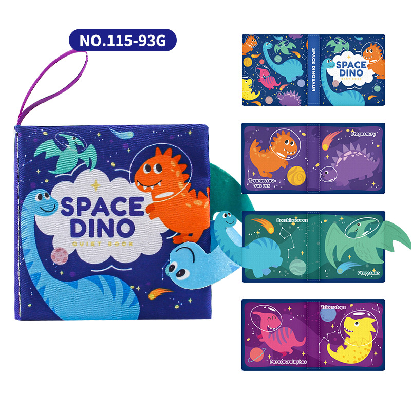 Cuatro libros de tela tridimensionales transfronterizos para bebés juguetes de educación temprana 4 caras 8 páginas en inglés libros de palma de alimentos y cognición animal libros de tela para bebés