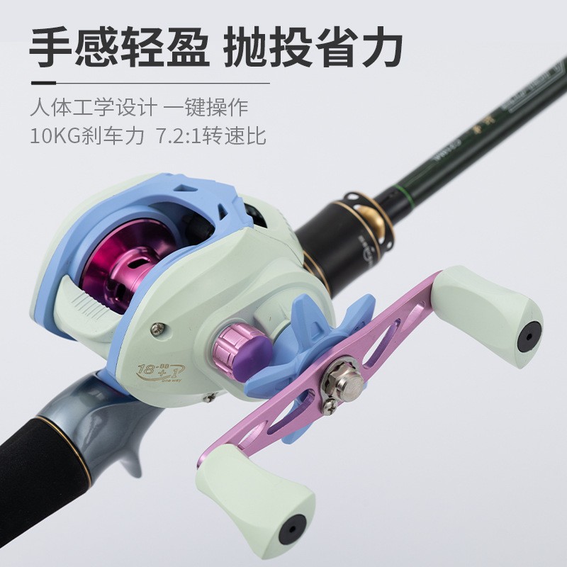 Fishing wheel water droplet Macaron sea fishing wheel pink water droplet fishing gear micro object line cup metal fishing line wheel raft fishing wheel 2