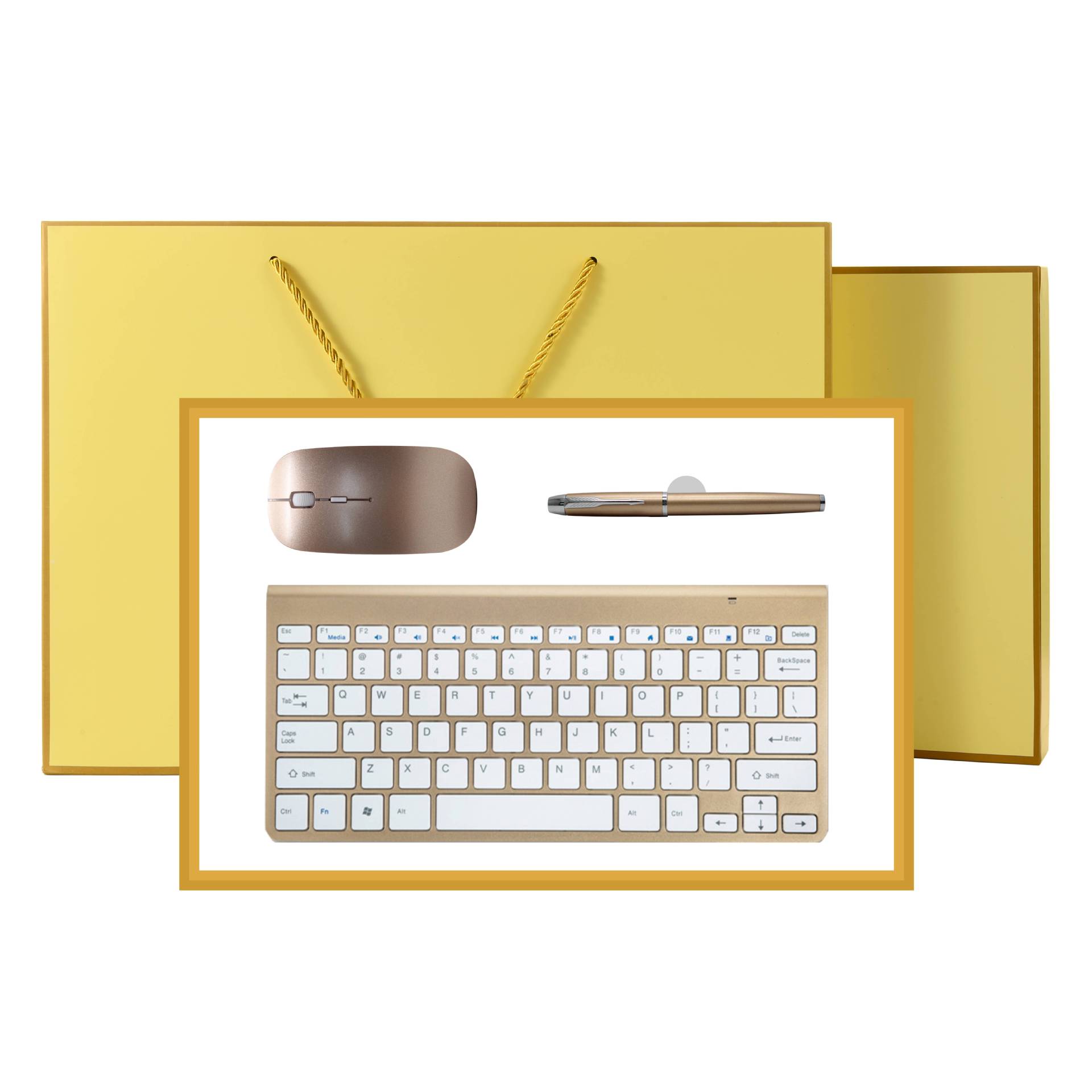 Corporate Personal Business Practical Gifts Wireless Keyboard Mouse Set Printed and Engraved for Employees_voghion.com