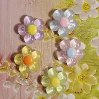 Прозрачные цветы из смолы, пятилепестковые цветы, DIY ювелирные аксессуары, чехол для мобильного телефона, заколка для волос, материалы ручной работы, оптовая продажа
