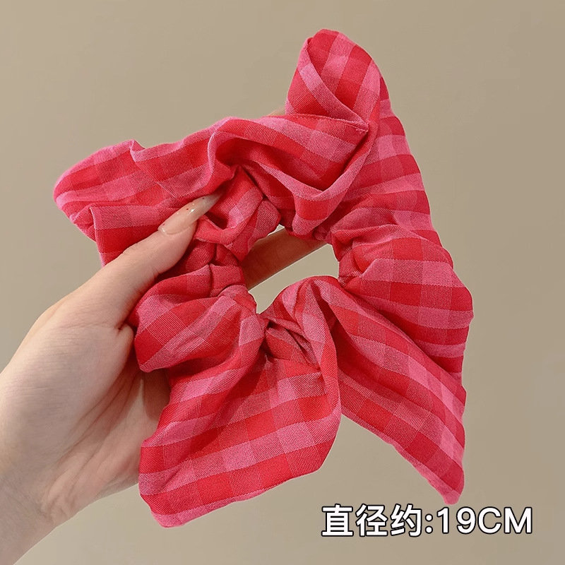 Temperamento bufanda cuadrada intestino lazo para el cabello femenino 2025 nuevo estilo súper grande cola de caballo cabeza cuerda viento perezoso banda de goma cuerda para el cabello tocado