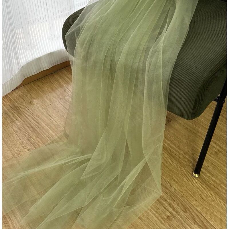 东方美学绿色古风雅静布置纱幔幼儿园环创纱布料汉服柔软装饰网纱|undefined