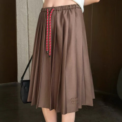 mm Home 25ss 春夏新作プリーツスカート 大きな裾と巾着ウエストデザインがファッショナブルで多用途