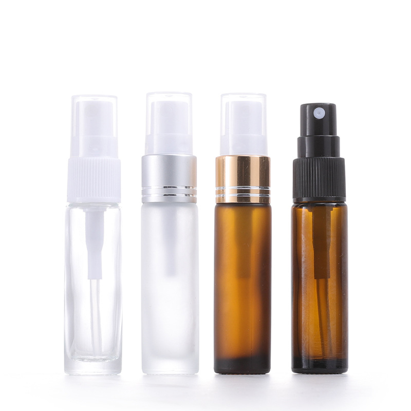 跨境现货10ml茶色透明玻璃喷雾瓶精油瓶香水瓶便携喷瓶旅行分装瓶