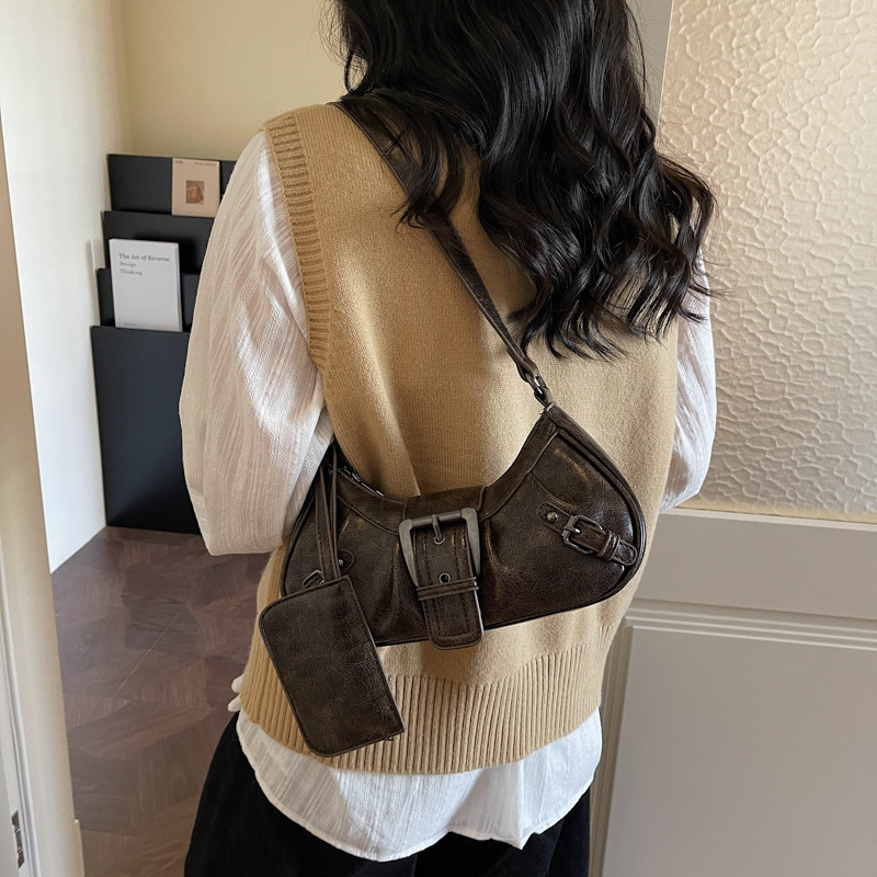 Borsa a spalla vintage con borchie stile francese per donna_voghion.com