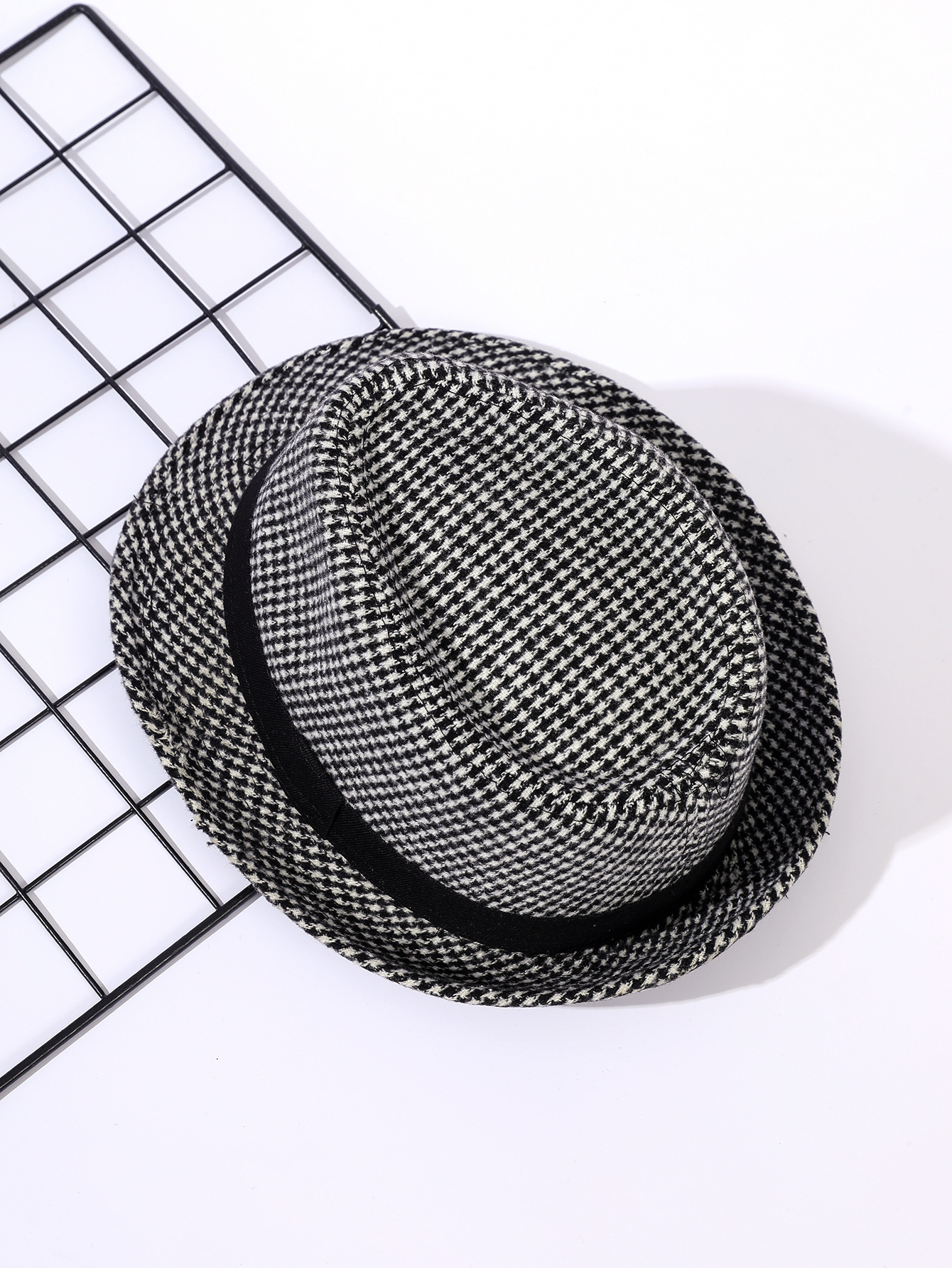 Otoño e Invierno nuevos hombres de lana sombrero superior británico retro moda Plaid Jazz sombrero Caballero sombrero