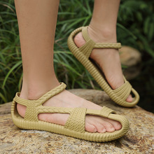男士凉鞋2025新款夏季外穿编织草鞋男款防滑越南拖鞋沙滩涉水