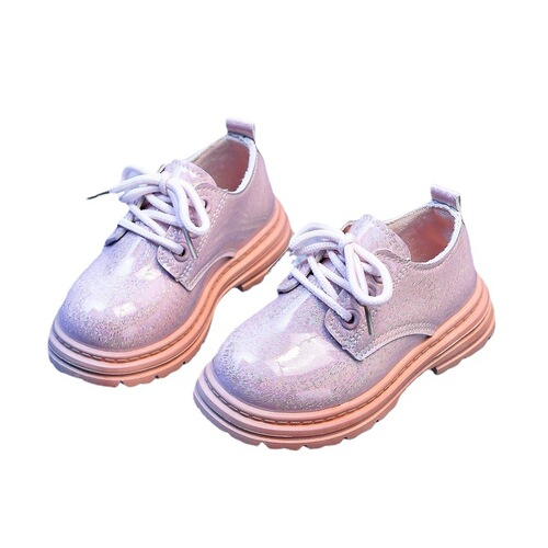 Boys' and Girls' British Style Casual Small Leather Shoes 2025 Autumn Black Soft Sole Slip-on Baby Performance Shoes for Drop Shipping