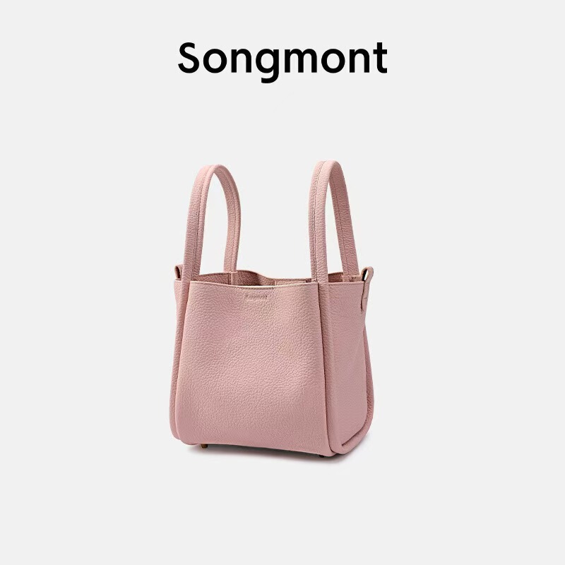 Songmont 山下裕松 中型野菜かごシリーズ 第一層牛革 新ロックバックル 大容量ポータブルバケットバッグ|undefined
