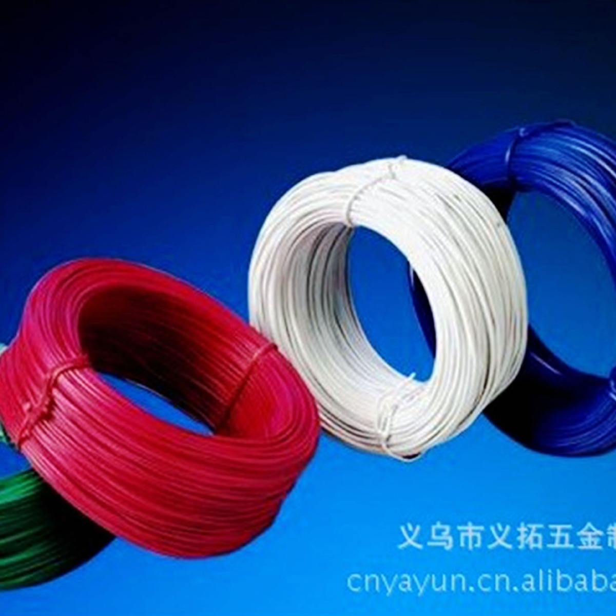 彩色工艺包塑铁线（0.9MM包完塑1.05MM）
