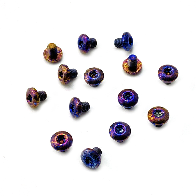 M3.5 티타늄 말 플랫 헤드 매화 나사 T10 핸들 티타늄 다마 커스 네일 접이식 나이프 DIY 스핀들 나사