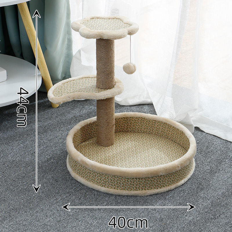 剑麻猫爬架实木猫抓柱树屋猫玩具猫抓板跳台猫咪窝猫架仙人掌四季|undefined