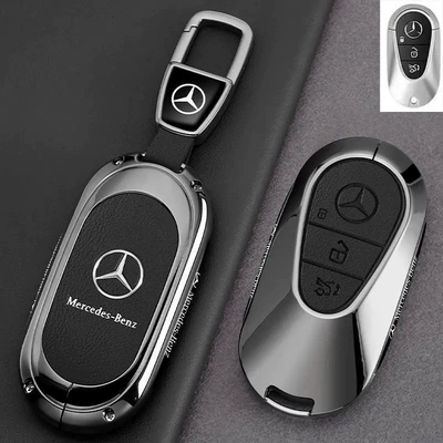 Car key bag: Cover 25 Models Glb220 Car - leather-texture-mercedes-benz-c-class-leather-texture-danxia-black-car-logo-trapezoid-buckle