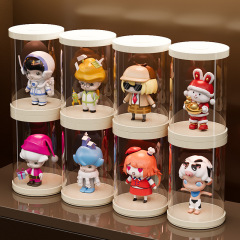 ブラインドボックス収納展示ボックススタッカ付ライト付発光大容量透明防塵レゴフィギュア展示棚