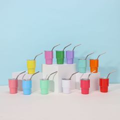 クロスボーダー3オンスステンレスミニポータブルアウトドアコーヒーカップのワイングラス304ステンレスストローカップのワイングラス