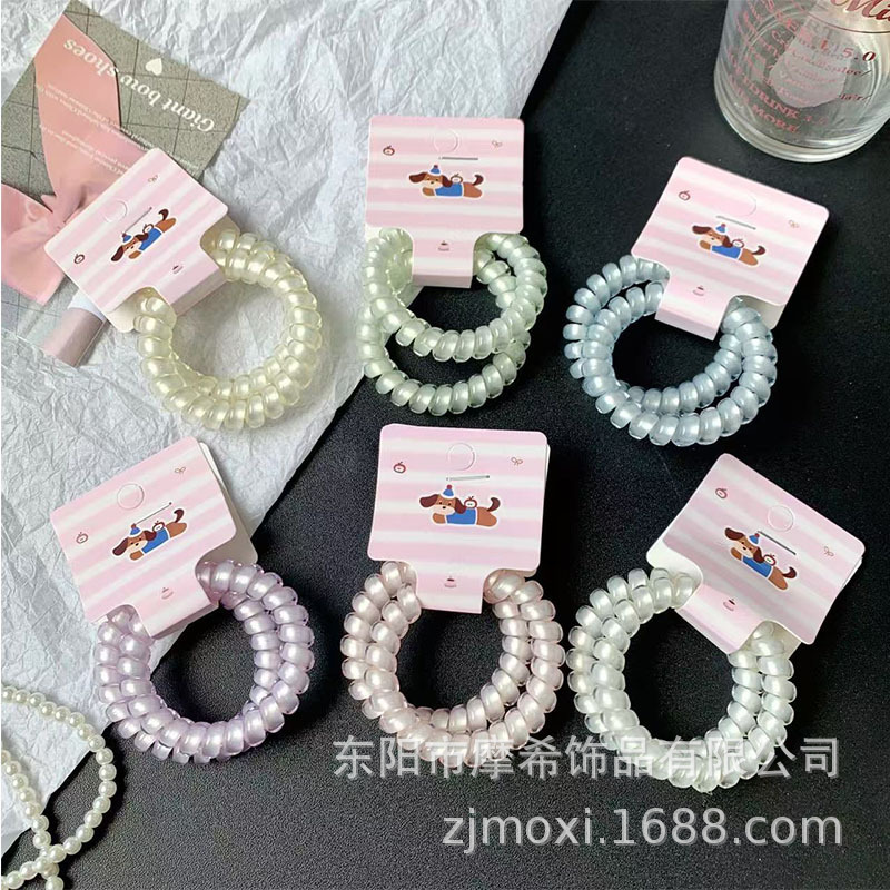 Korean-Style Pearlescent Jelly Color Phone Ring Hair Tie 2026 Versatile High-Elasticity Girl Hair Tie Seamless Hair Accessory Korean-Style Pearlescent Jelly Color Phone Ring Hair Tie 2026 Versatile High-Elasticity Girl Hair Tie Seamless Hair Accessory