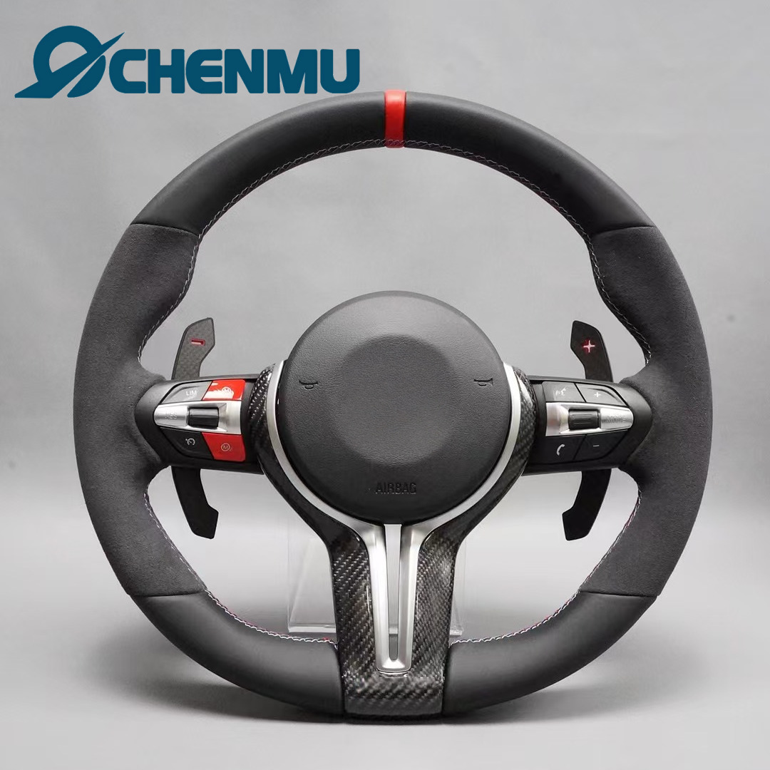 Suitable for Bmw F Chassis 1234567 Series X1X2X3X4X5X6 Modified Mp Red Label Suede Leather Steering Wheel
