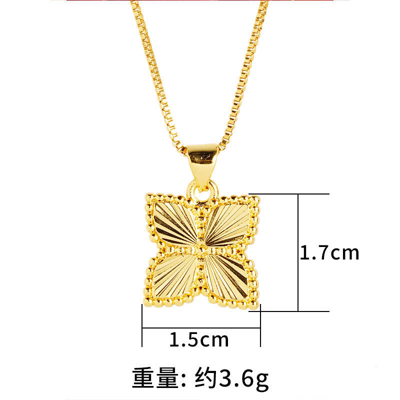 Oro trébol de cuatro hojas colgante antiguo chapado en oro de la flor de las mujeres elegante todo partido transmisión en vivo caliente suministro al por mayor Yiwu