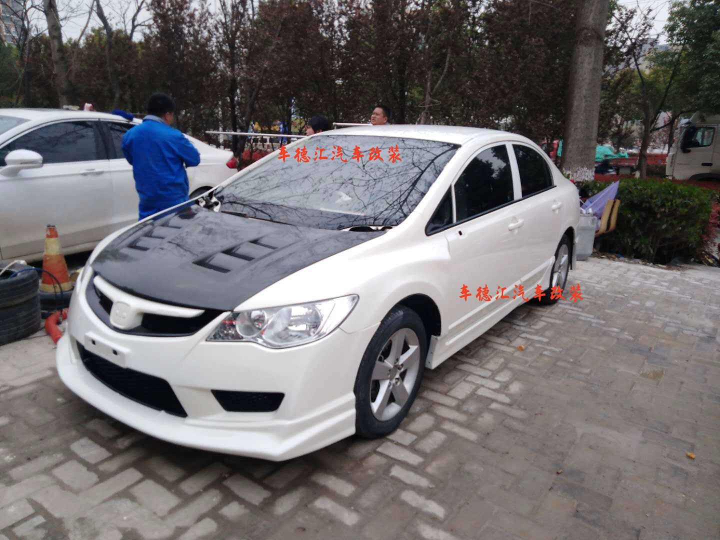 Подходит для крыла карбонового покрытия Siming Honda Civic FD2 окантовка карбонового волкоровая крышка головки