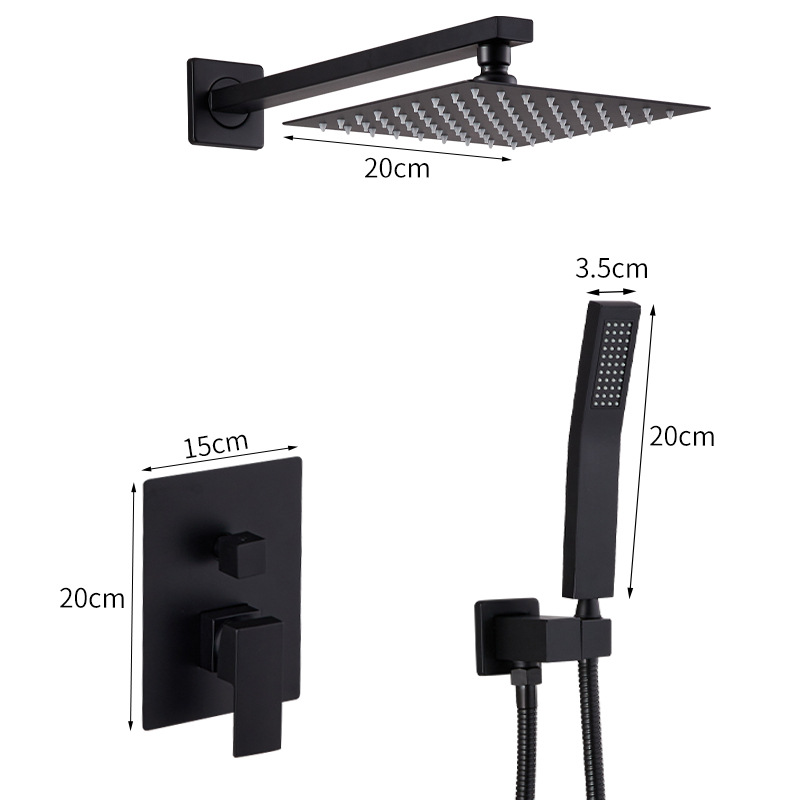 7107B negro con 10 pulgadas 304 spray superior