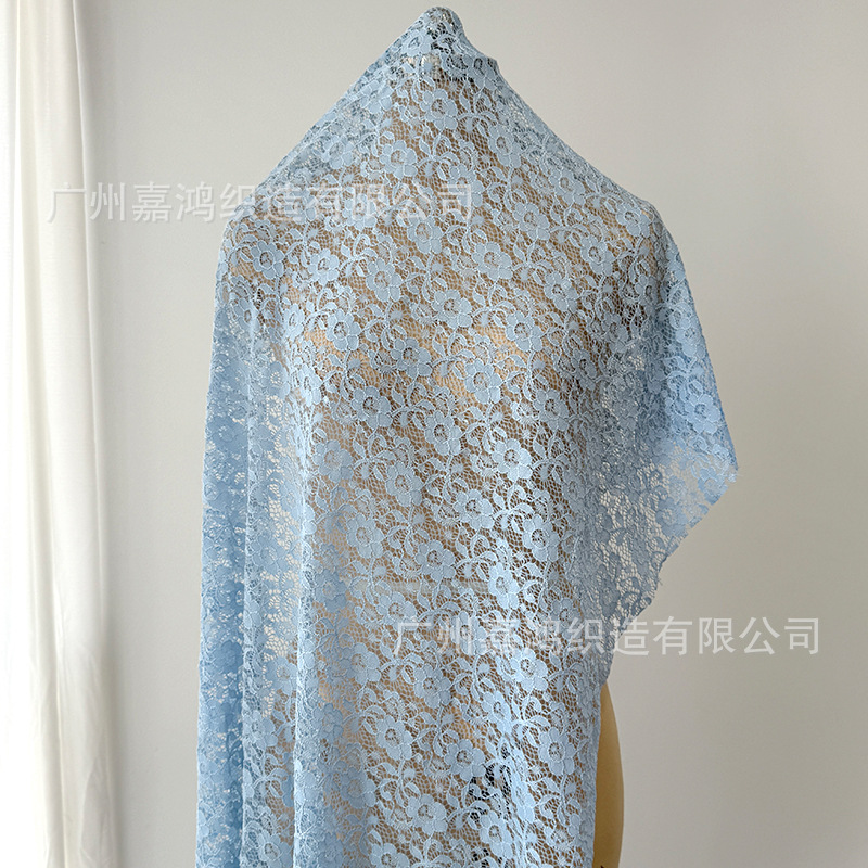 Tejido de encaje elástico de poliamonio, tejido de encaje tridimensional para hacer falda, vestido, tela de base suave y cómoda