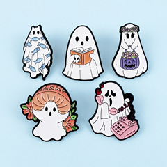 ハロウィンかわいいゴーストブローチコンビネーションセットかわいい形の金属バッジ衣類バッグアクセサリーピン