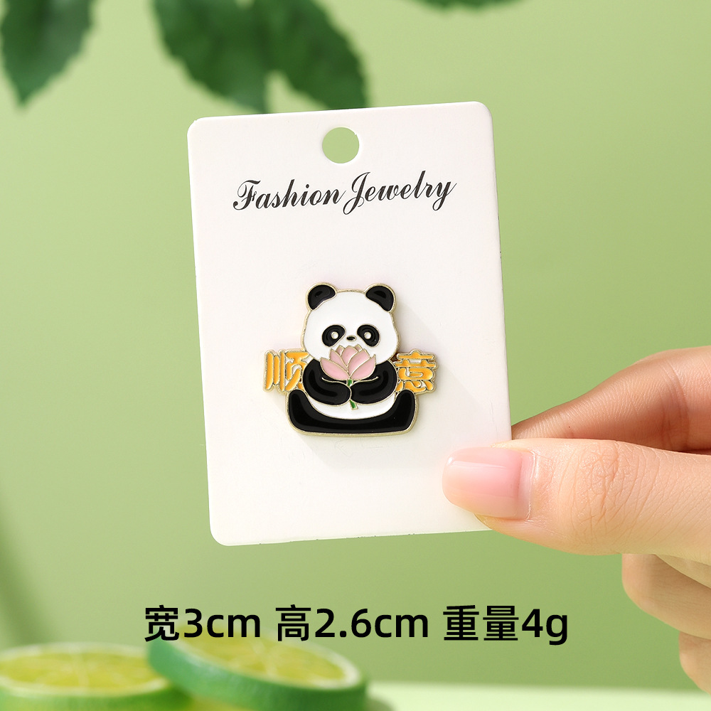 Dibujos animados lindo panda flor flor broche colección de la familia panda animal metal insignia accesorios de ropa para niños regalos
