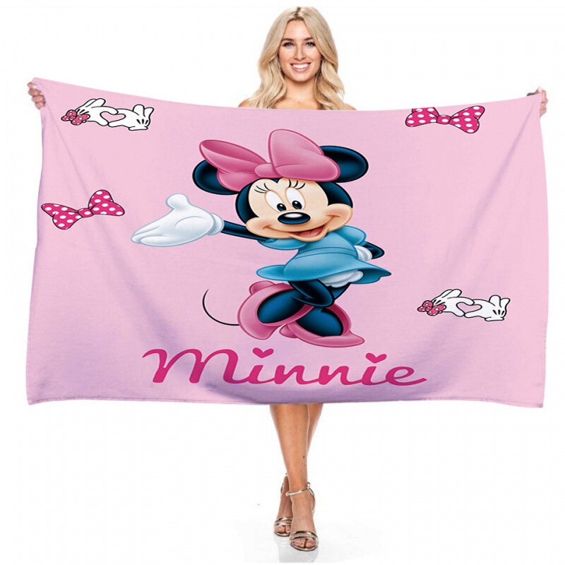 Cartoon Cartoon Mickey Mouse bath towel digital printing rectangular bath towel beach towel polyester non-stick sand