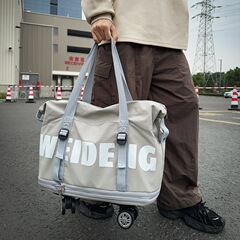 折りたたみ可能なユニバーサルホイール旅行バッグレディース大容量旅行バッグプーリー付き荷物バッグ男性手持ち荷物バッグ