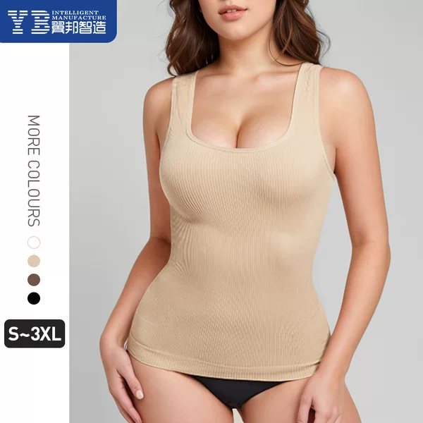 Cross-Border Amazon Large Size Seamless Shapewear Square Collar Pressurized Sexy Waist Slimming Underwear Body Shaping Sleeveless Vest