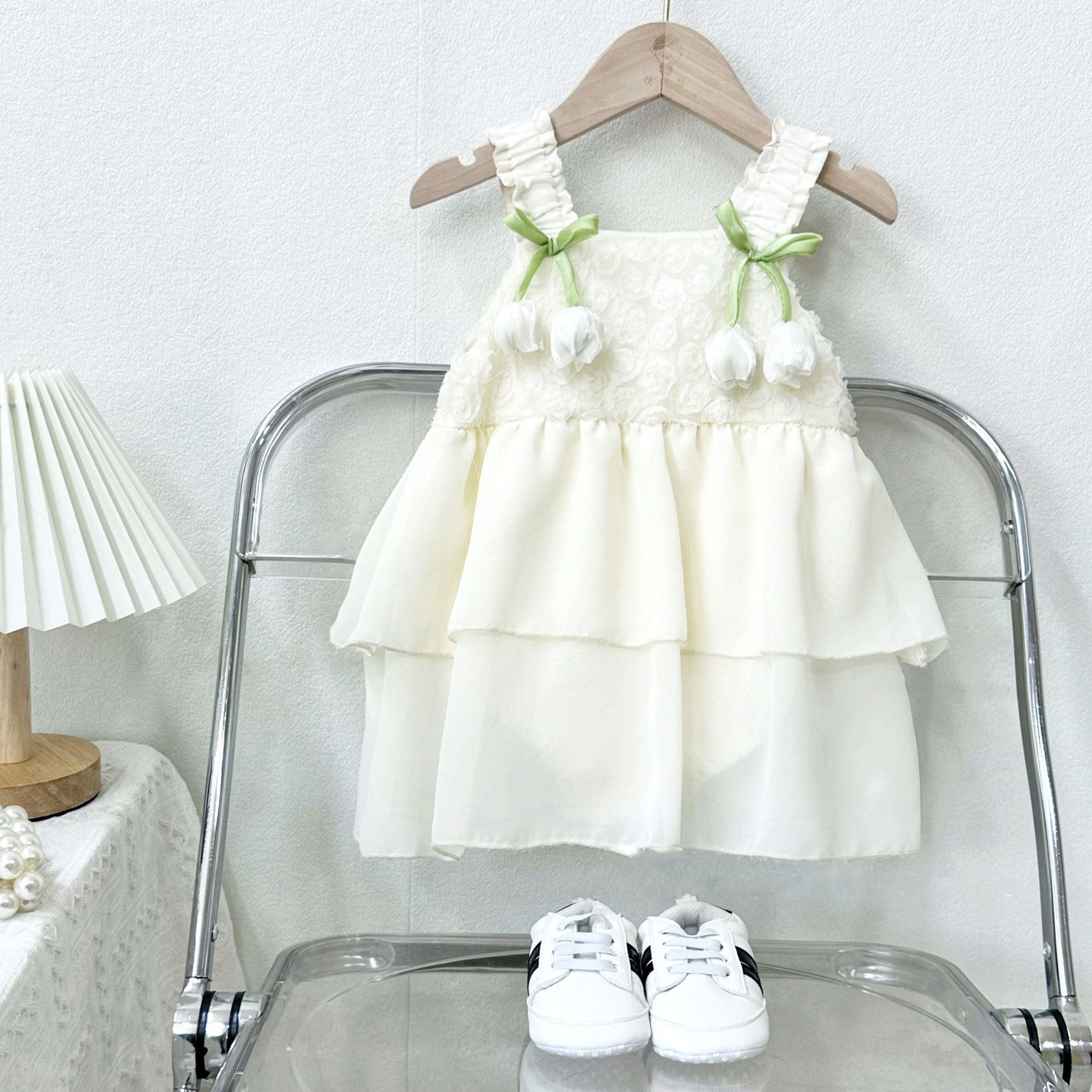 Vestido de verano para bebés con tirantes, vestido de verano para recién nacidos, vestido de bebé femenino, vestido de princesa de cien días