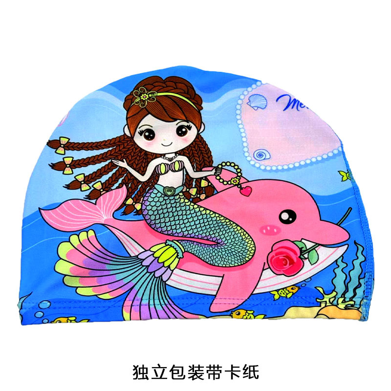 Gorro de natación al por mayor Gorro de natación de tela unisex Gorro de natación de secado rápido con estampado de aguas termales para niños adultos